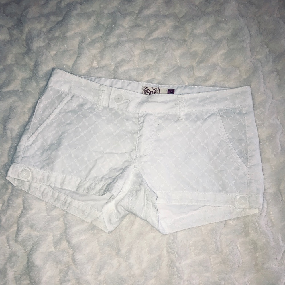 Juniors’ SO® White Knit Shorts Kohl’s